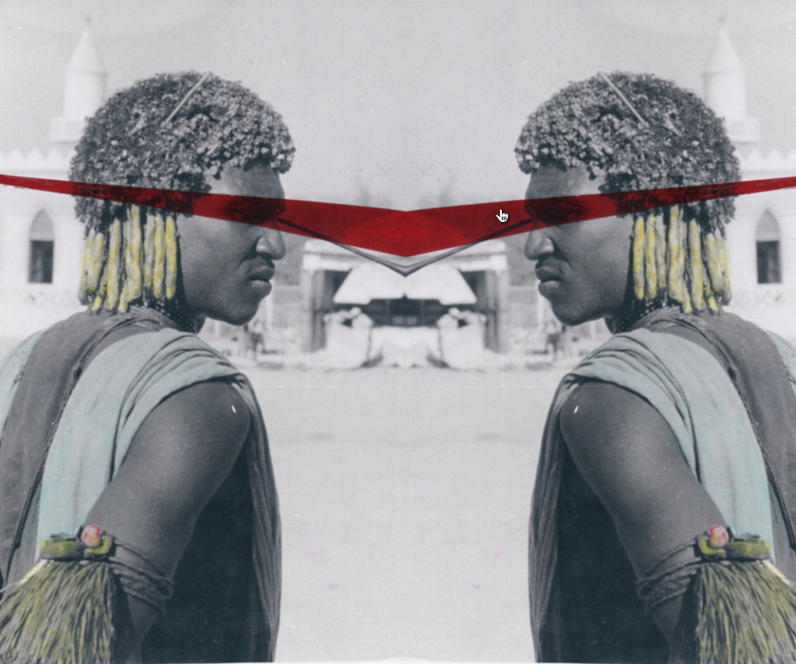 Leonardo Boscani - Genti d'Eritrea Cunama aprile 1959 - elaborazione stampa digitale su tela 100x140cm