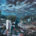 Nicola Caredda – Senza titolo con futuro plumbeo – 112×85 cm- acrilico su tela- 2015