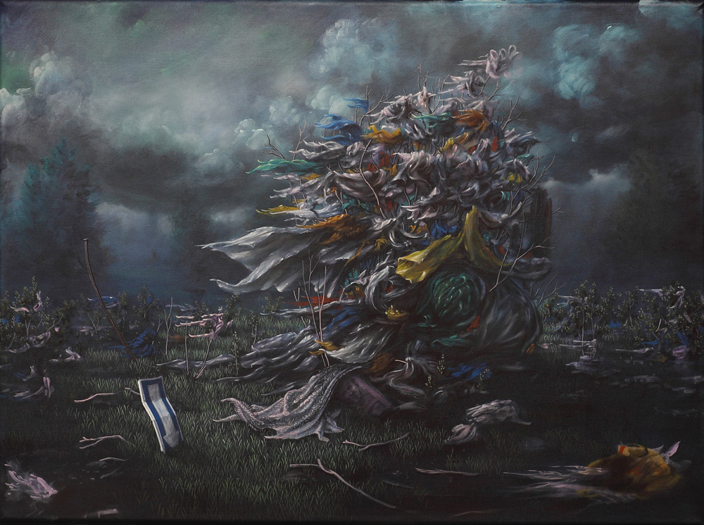 Nicola Caredda - Senza titolo verso ibasso 68x50cm acrilico su tela 2016