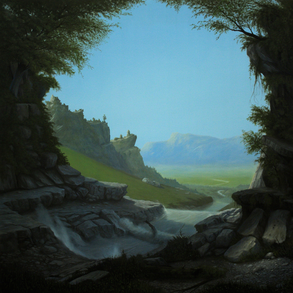 Paolo Pibi - If the water returned to the mountain -acrylic on canvas _ (80x80 cm 2015)