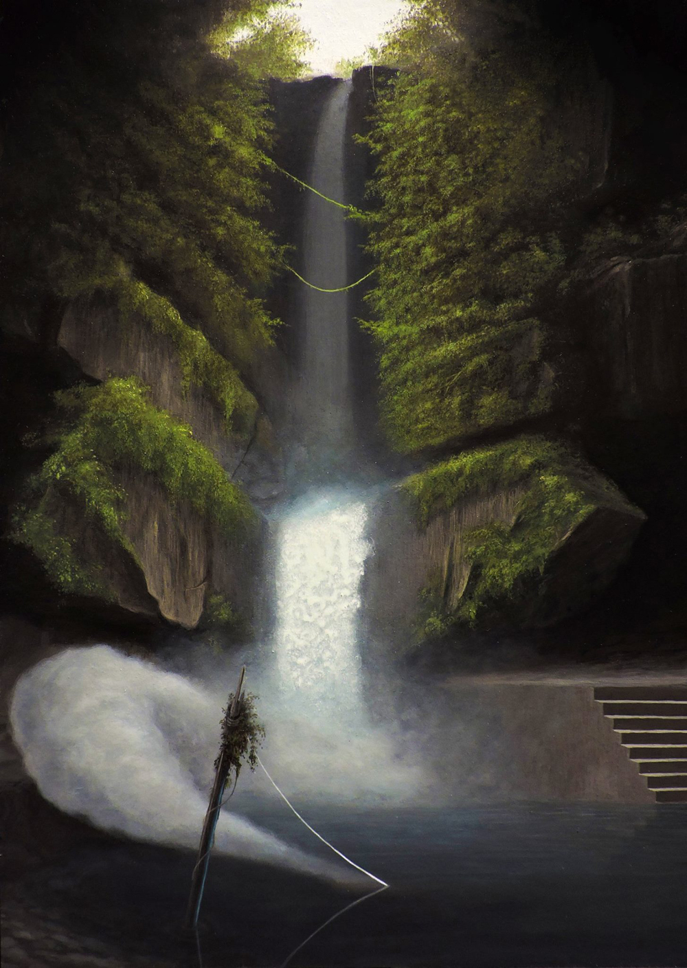 Paolo Pibi - Waterfall - acrylic on paper(50x30 cm 2016)