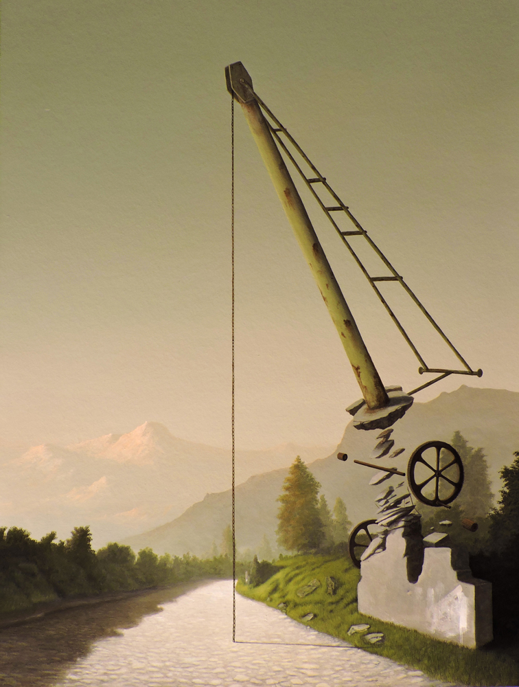 Paolo Pibi - Weight - acrilico su cartone vegetale (70x50 cm 2015)