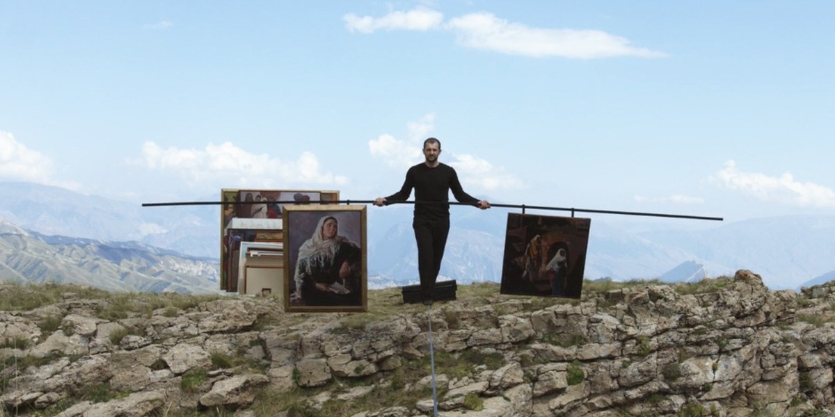 Biennale Arte 2017 - Padiglione Centrale (Giardini): Tightrope (2015), video by Taus Makhacheva (Russia)