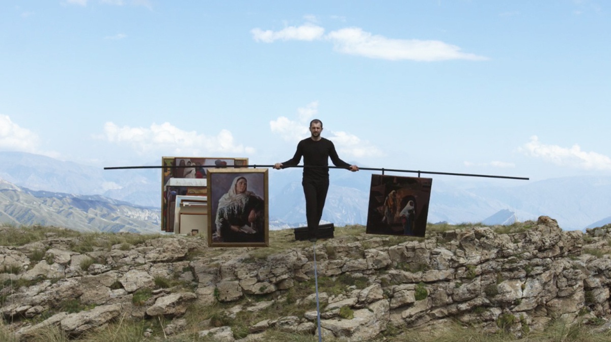 Biennale Arte 2017 - Padiglione Centrale (Giardini): Tightrope (2015), video by Taus Makhacheva (Russia)