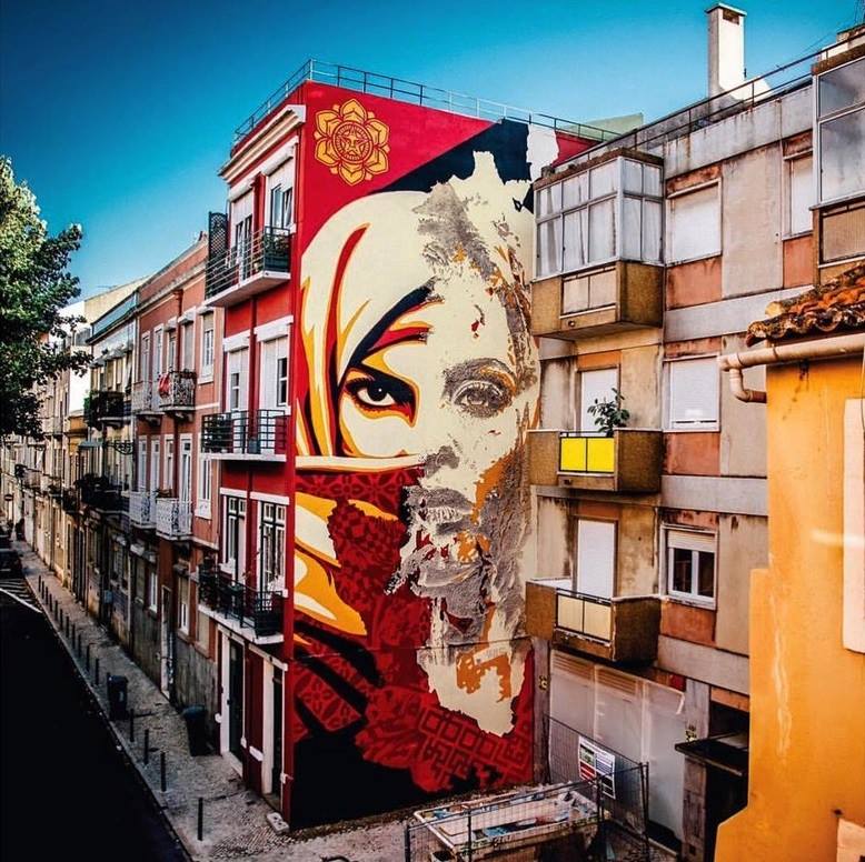 Vhils & Obey Giant @Lisbon, Portugal Vhils & Obey Giant @Lisbon, Portugal