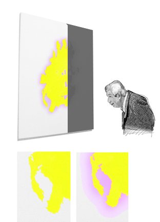 Giovanni Casu - greys-painting, neon gelb 808 (2012)