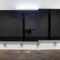Pedro Cabrita Reis Large Black Painting 2014 Black auto body paint on marine-grade plywood, aluminium tubing, electrical fluorescent light, electrical ballasts, wiring 262 x 625 x 12 cm