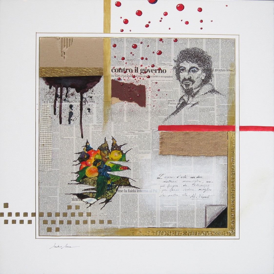 Sandro Serra - Caravaggio, Proust e l'arte - 70x70 - 2011