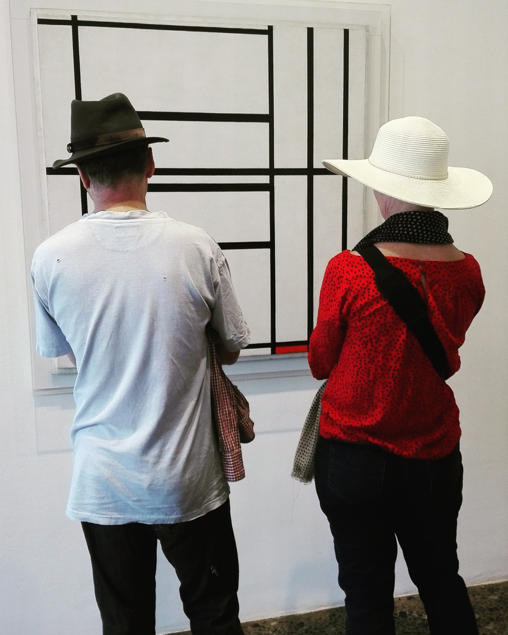 "Composition with grey and red" (1939) by Piet Mondrian @ Peggy Guggenheim Collection