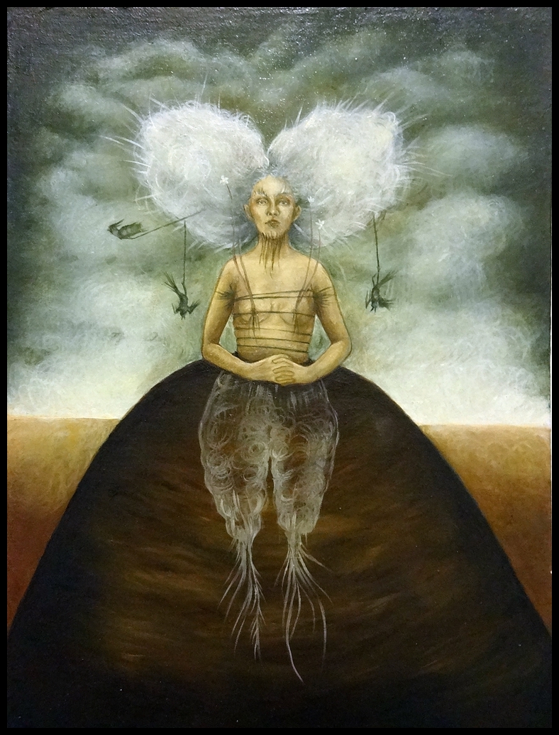 Laura Saddi - 2014. Come un fiore del camposanto, olio su cartone telato, cm.30x40, 2014