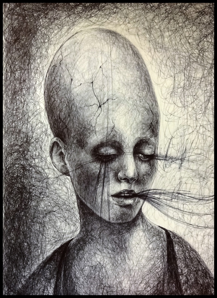 Laura Saddi - 2014. Egyptian, penna bic su carta, 2014