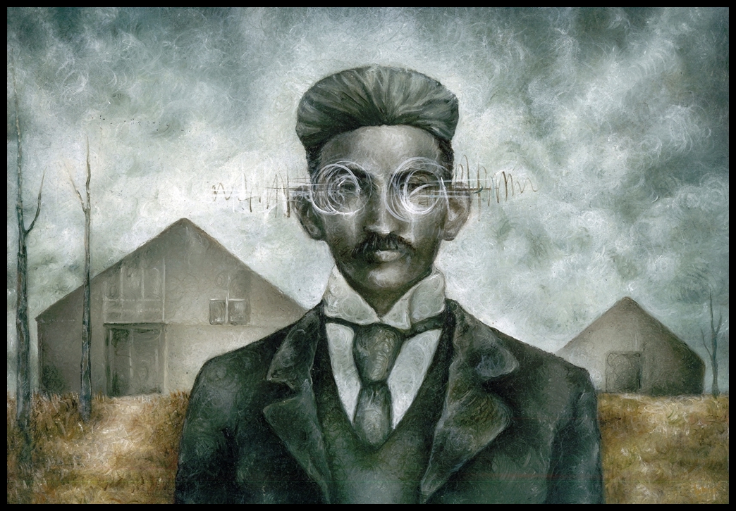 Laura Saddi - 2014. G.-Mitomania, olio su tela, cm. 40x50, 2014