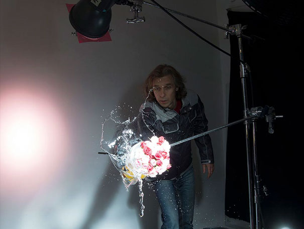 Fotografia di rose bagnate