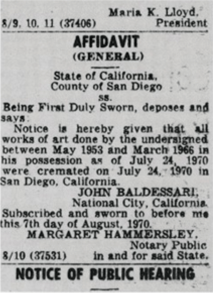 The Cremation Project by John Baldessari