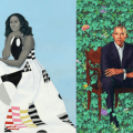 Barack and Michelle Obama by Kehinde Wiley and Amy Sherald