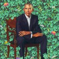 Barack Obama by Kehinde Wiley, oil on canvas, 2018. Courtesy National Portrait Gallery, Smithsonian Institution