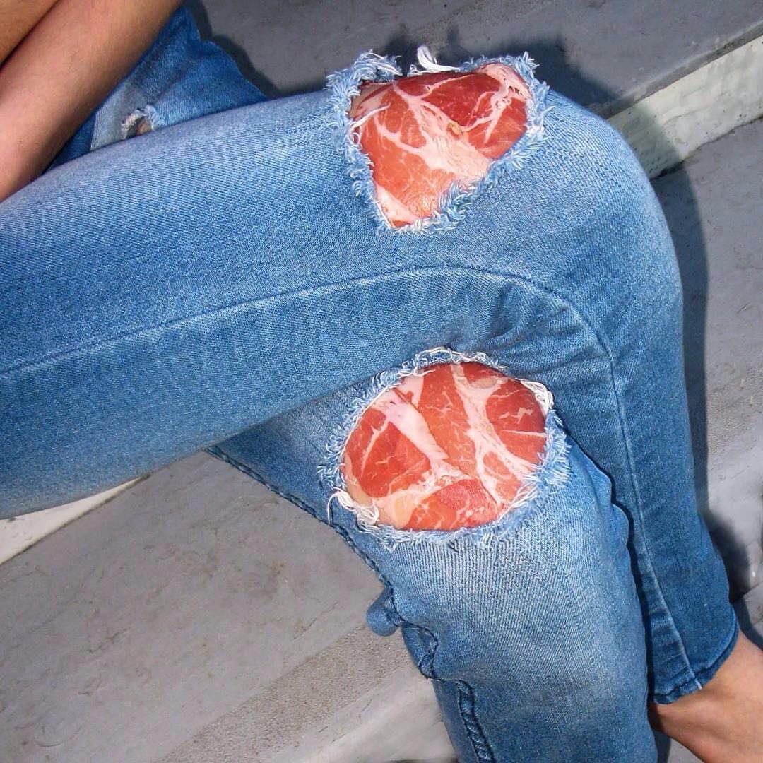 Jeans toppe prosciutto crudo