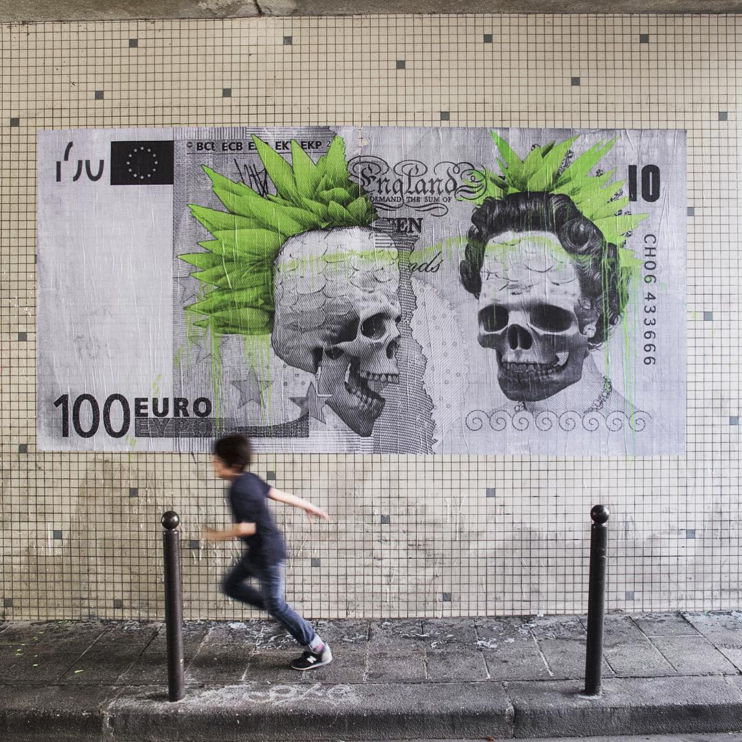 "Part of the show on display in Singapore at the Artscience Museum .... Even my son is running away ... Exit the Brexit ... Exit the system ... Clean the dust" by Ludo @Paris, France