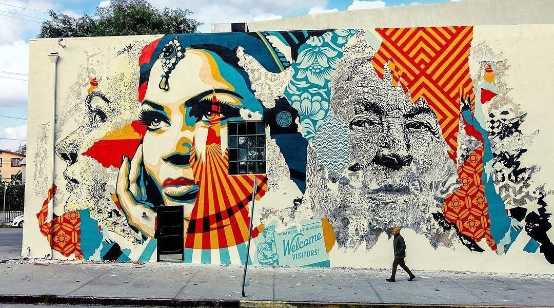 Vhils & Obey Giant @Los Angeles, USA