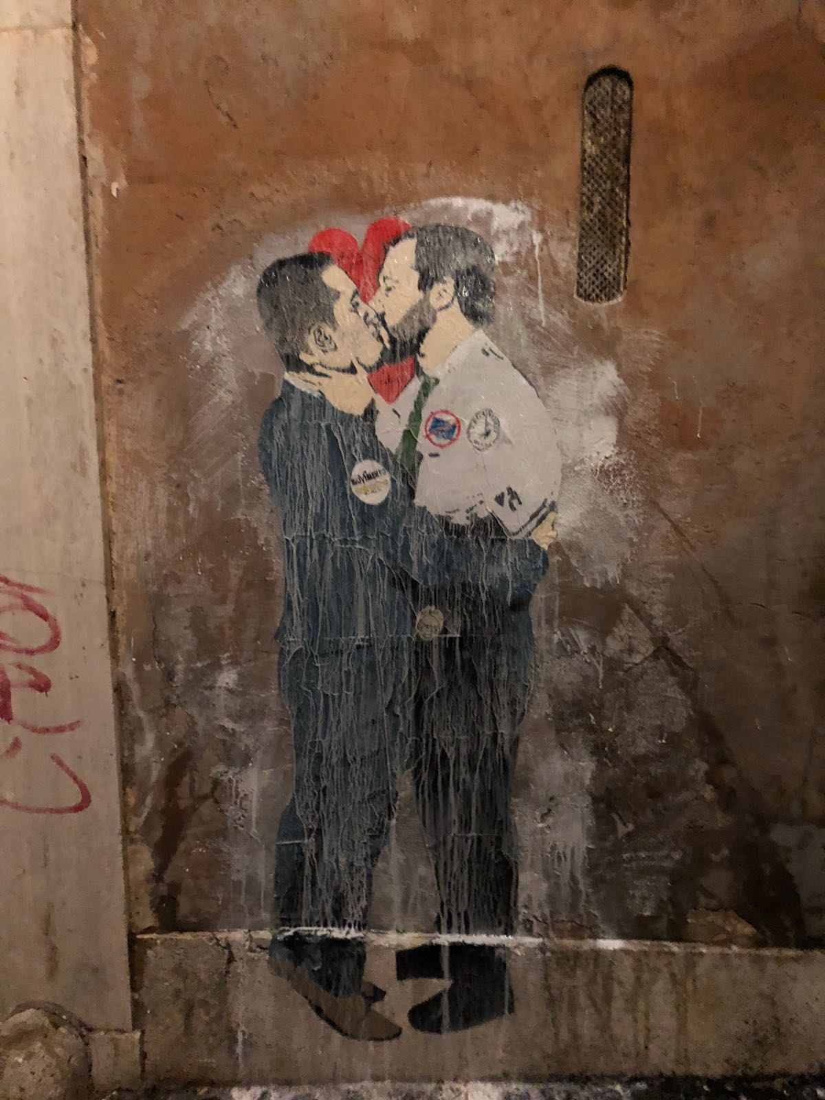 Matteo Salvini and Luigi Di Maio's kiss by Tvboy @Rome, Italy