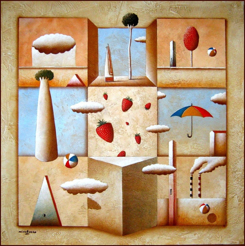Carlo Mirabasso - Oltre le aspettative, oil on board, cm 50x50