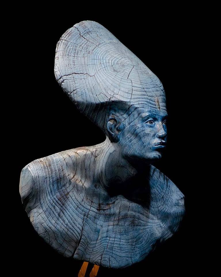 Davide Galbiati - "From The Deep" (chestnut wood) 70 x 40 x 44 cm. 2017