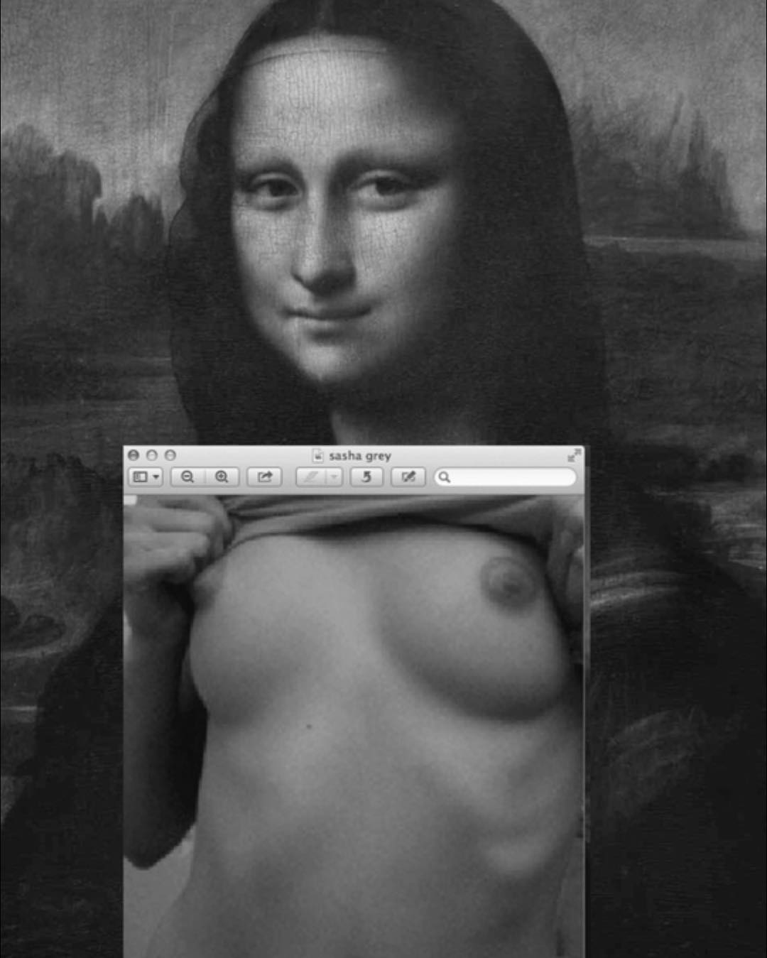 Gioconda che mostra le tette
