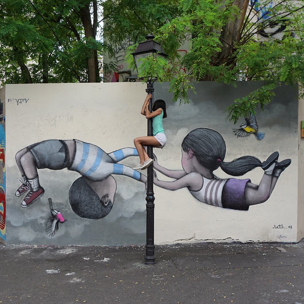 Seth Globepainter - Lala can fly too, Butte aux cailles, Paris