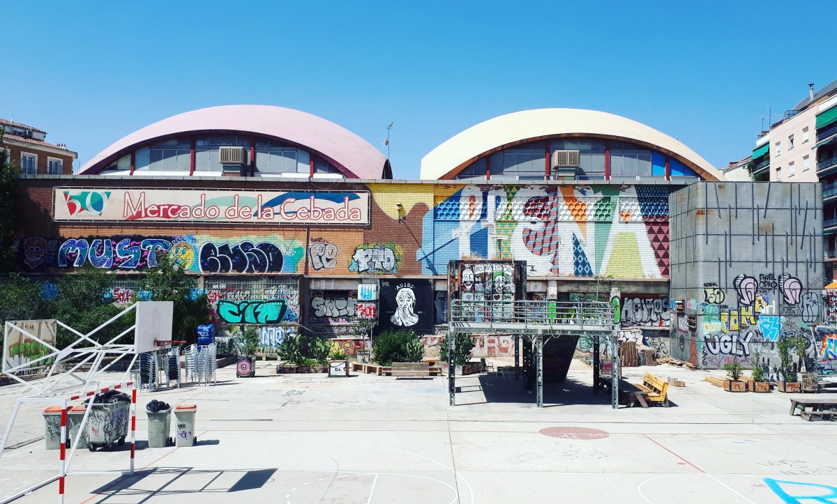 Street art in Campo de Cebada, Madrid