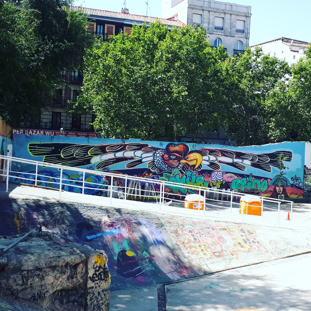 Street art in Campo de Cebada, Madrid