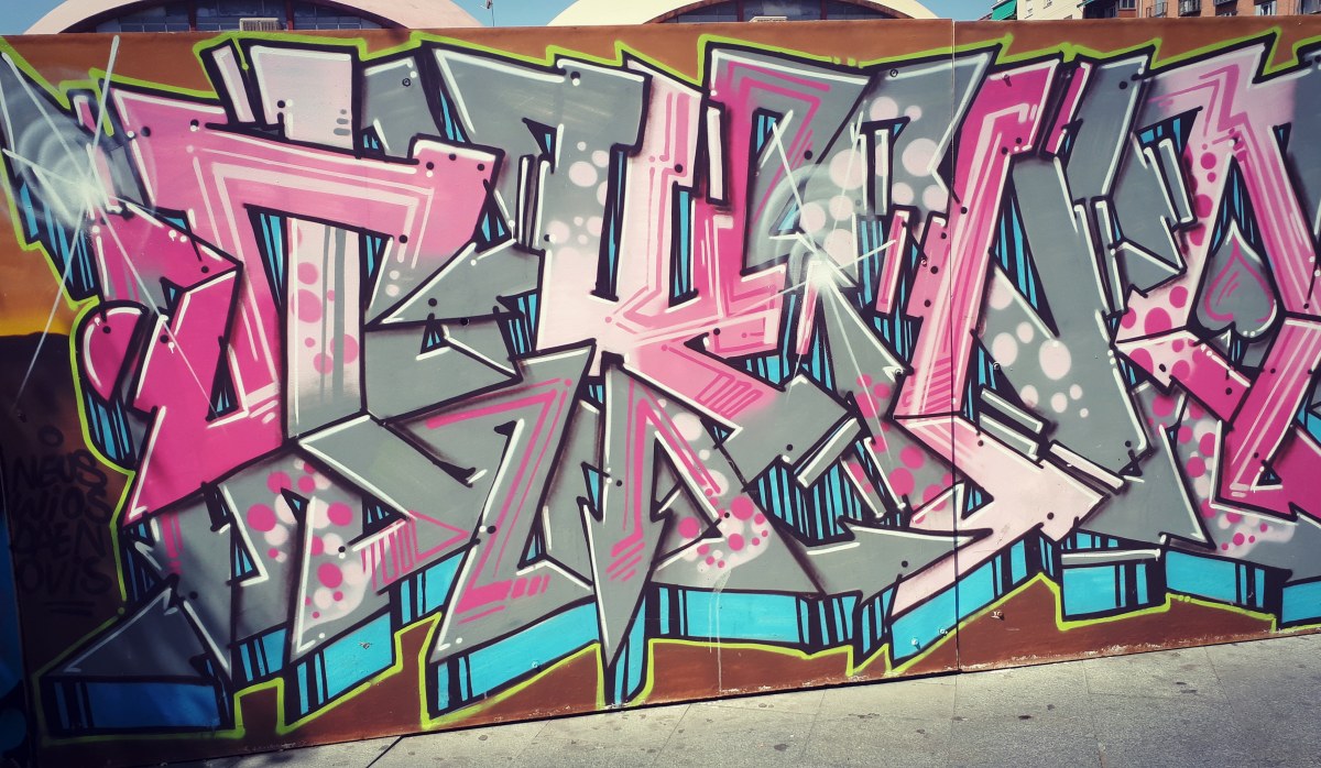 Street art in Campo de Cebada, Madrid