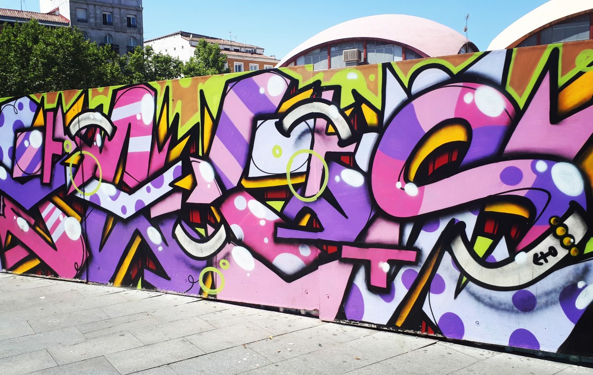 Street art in Campo de Cebada, Madrid