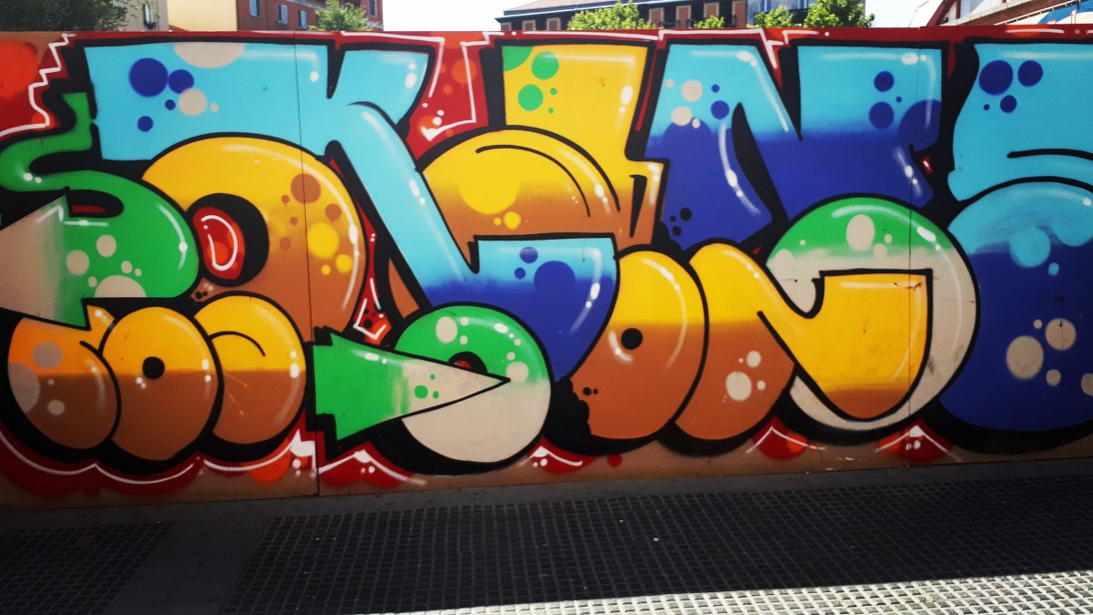 Street art in Campo de Cebada, Madrid