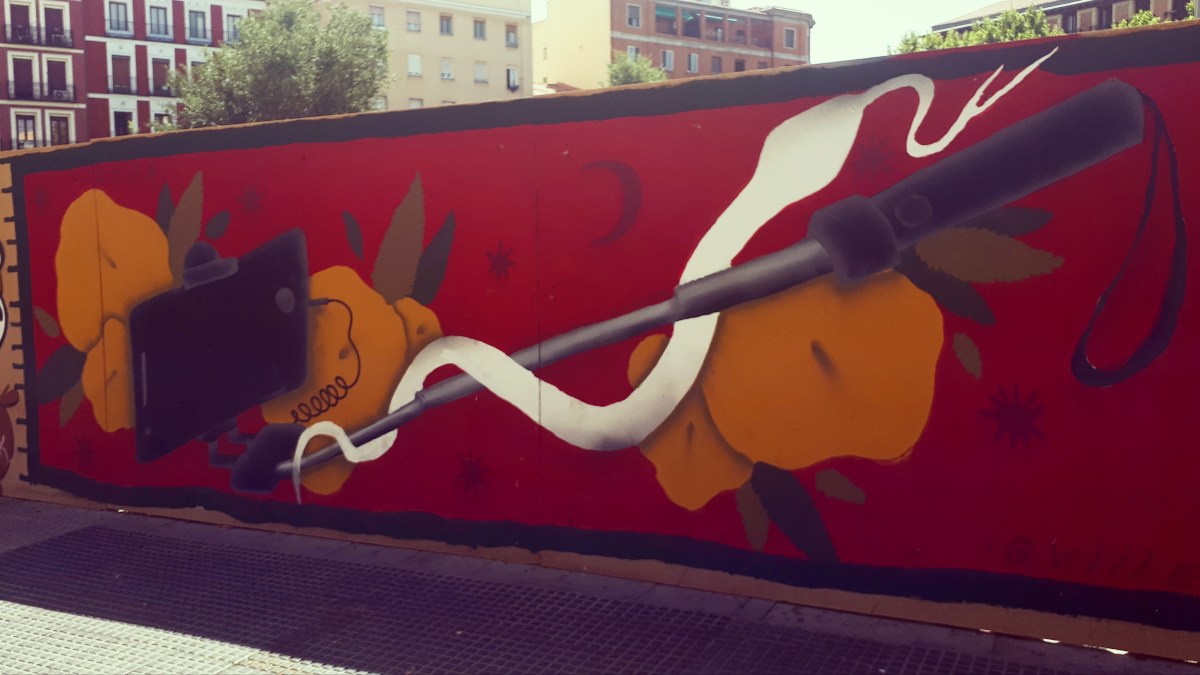 Street art in Campo de Cebada, Madrid