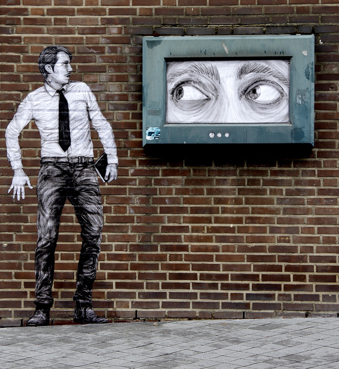 "1984" by Levalet @Heerlen, Netherlands