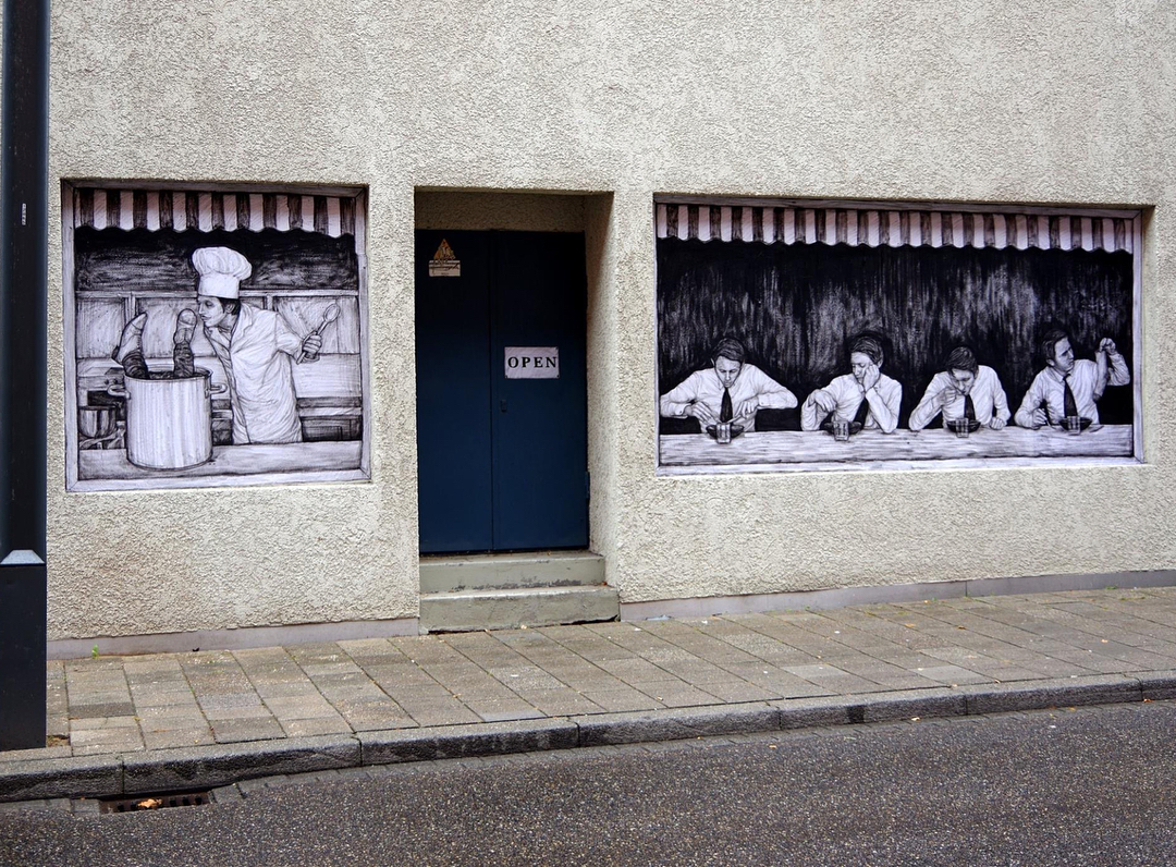 "Charognards" by Levalet @Heerlen, Netherlands