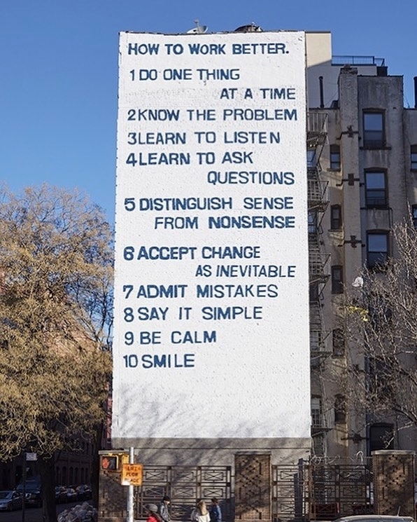"How to Work Better" by Swiss artist duo Peter Fischli & David Weiss