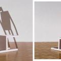 Mikael Christian Strøbek – Tumbled Chair (White painted wooden chair and smoke coloured PVC plate), 2012