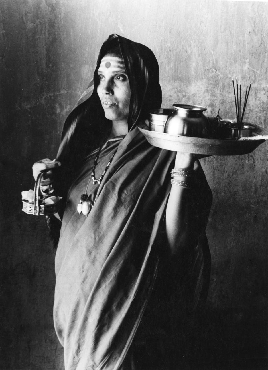 Museum number PHY.07751 T. S. Satyan, A Shaivite woman, 1976, H. 23.7 cm, W. 17.5 cm, Silver gelatin print