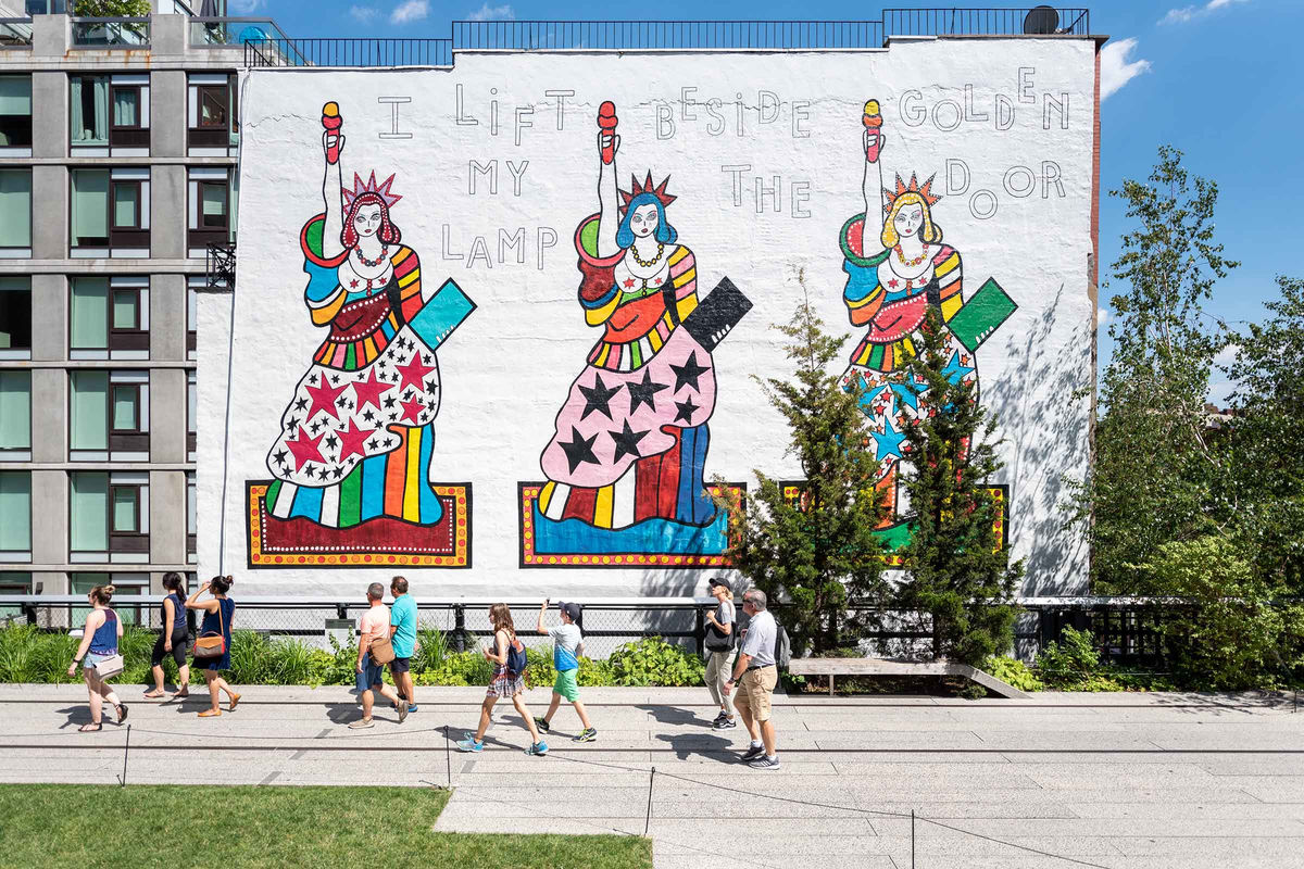 Dorothy Iannone, I Lift My Lamp Beside the Golden Door, New York City