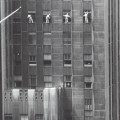 USA. New York City. 1958. Forty-eighth Street window washers.