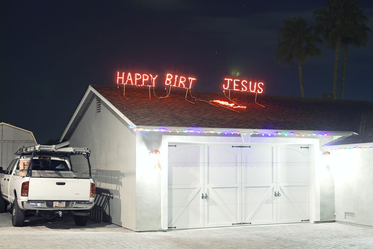 Jesse Rieser, Happy Birt Jesus, Phoenix, AZ, 2011. Courtesy of the artist