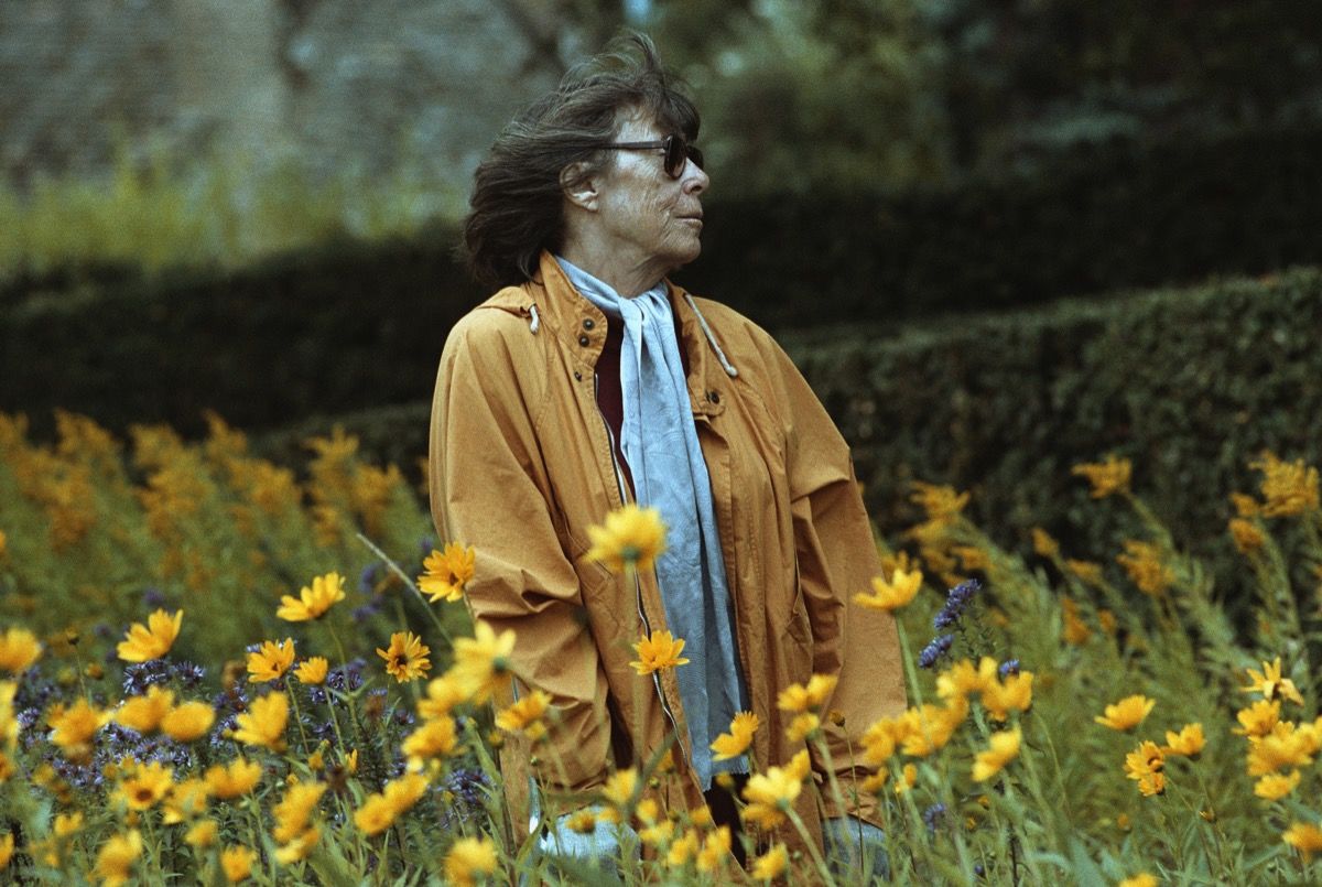 Painter Joan Mitchell in a Field (Photo by David Turnley/Corbis/VCG via Getty Images)