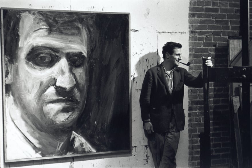 Paul Georges con autoritratto dipinto nel suo loft a Broadway, il 15 gennaio 1961. In the Artist's World: The Photographs di Fred W. McDarrah al Parrish Art Museum , Water Mill, NY, 2018 fino al 3 ottobre 2019