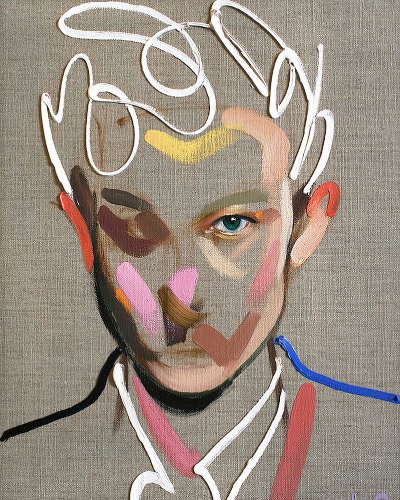 "Homme 117" by by Loribelle Spirovski (Oil on linen 30.5x40.5cm)