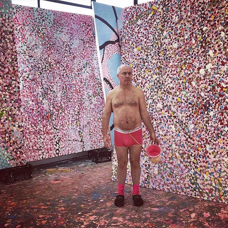 Damien Hirst in his studio