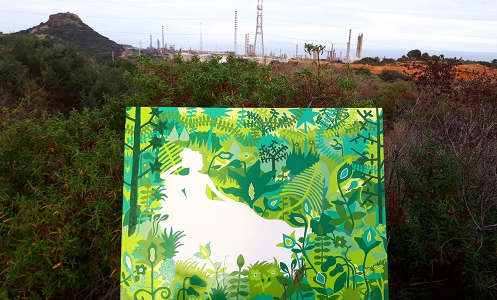 Green Paolina vs Saras - Painting by Brabs