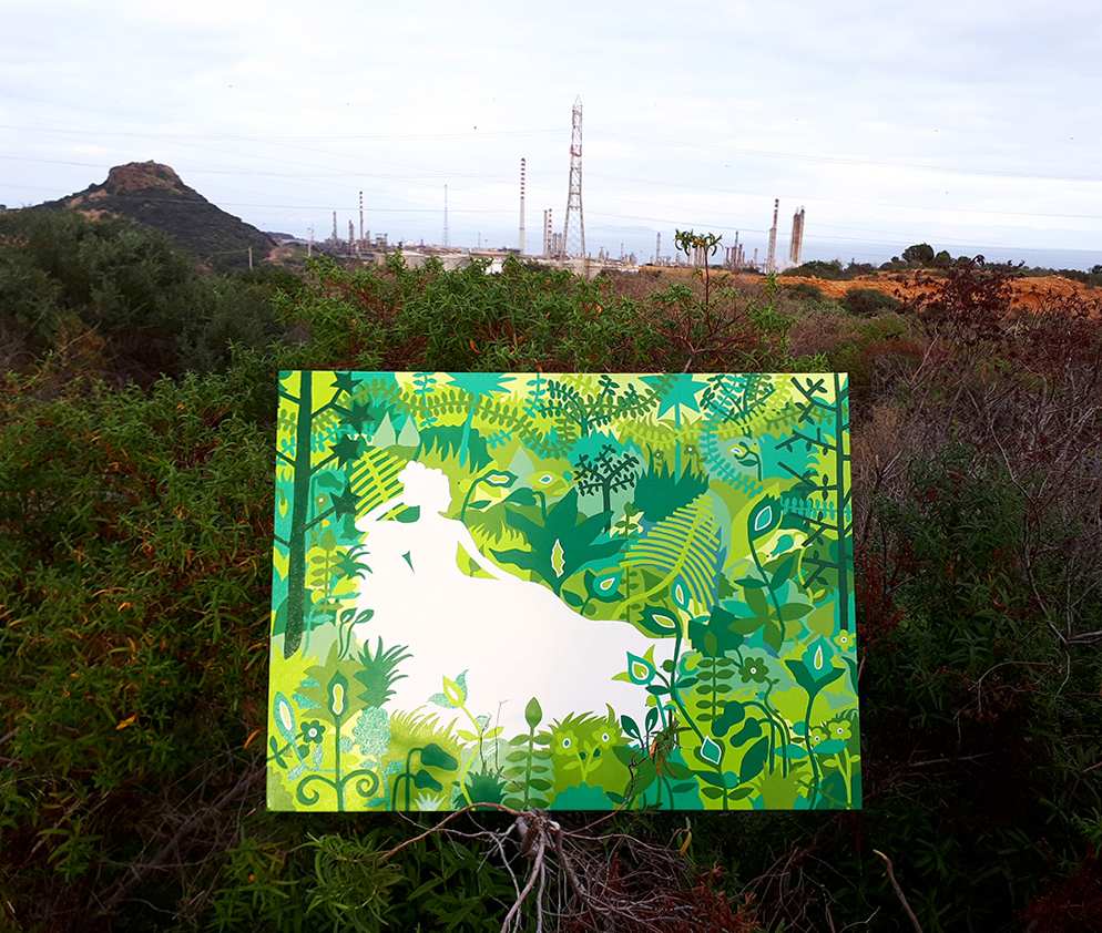 Green Paolina vs Saras - Painting by Brabs