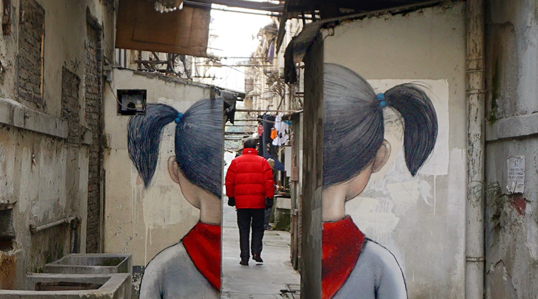 "Red Scarf" by Seth Globepainter @Shanghai, China