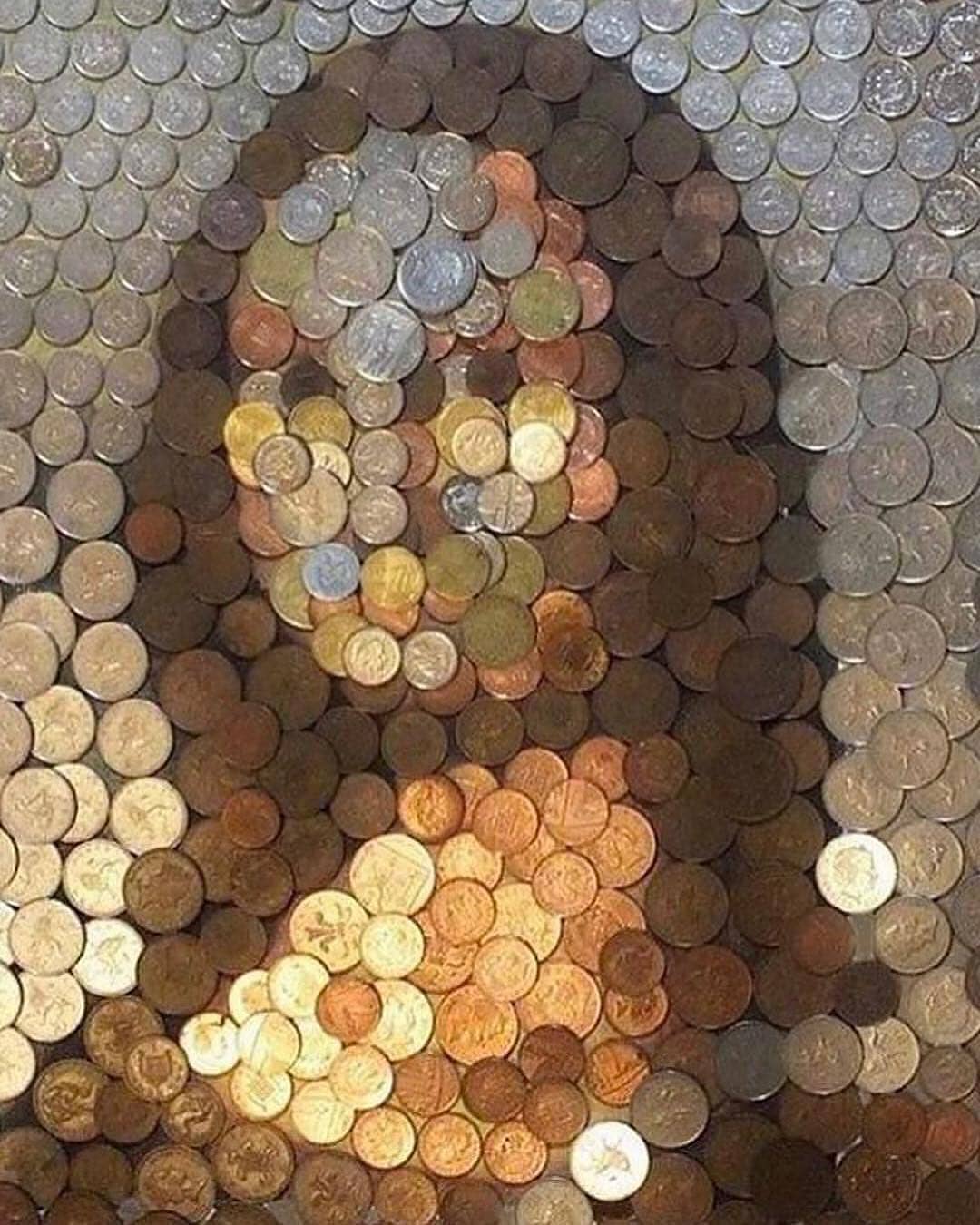 "Coin" Monalisa portrait by Guy Hepner